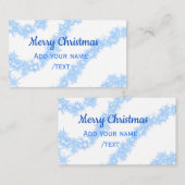 Blauwe vrolijke kerst sparkle glitter lijnen voeg visitekaartje (Voorkant / Achterkant)