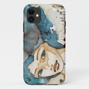 Blauwe vrouw iPhone 11 hoesje