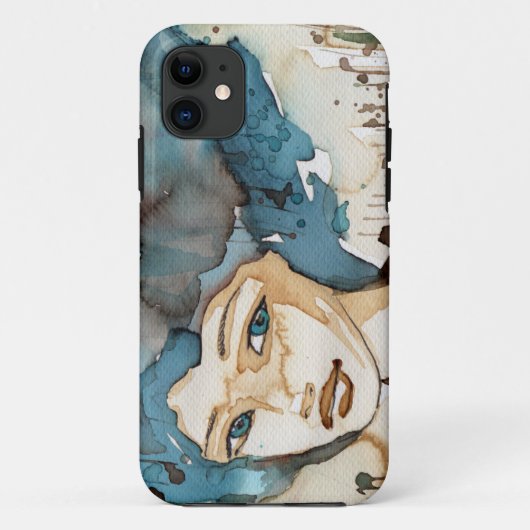 Blauwe vrouw Case-Mate iPhone case (Achterkant)