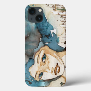 Blauwe vrouw iPhone 13 hoesje