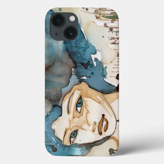 Blauwe vrouw Case-Mate iPhone case (Achterkant)