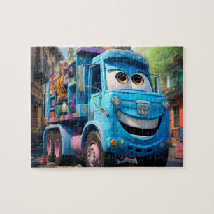 Blauwe Vuilniswagen 110-Piece Puzzel voor Kinderen