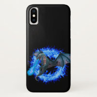 Blauwe Vuurdraak Vlammen Fantasie