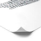 Blauwe walvis Abstract Zee Waterverf schilderen Poster (Hoek)