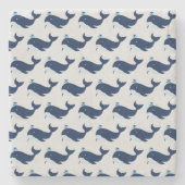 Blauwe walvis, autisch stenen onderzetter (Voorkant)