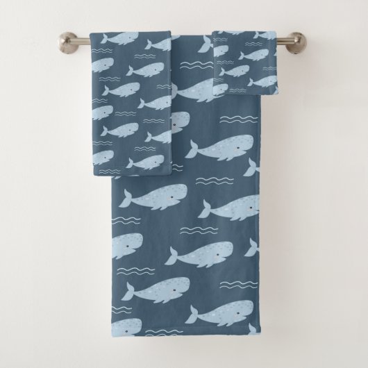 Blauwe walvis bad handdoek (Insitu)
