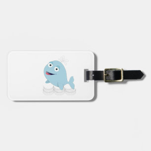 Blauwe walvis bagagelabel