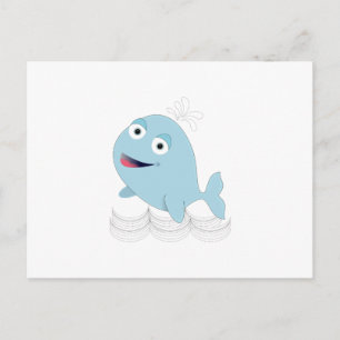 Blauwe walvis briefkaart