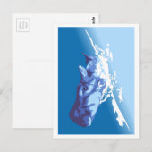 Blauwe walvis briefkaart (Voorkant / Achterkant)