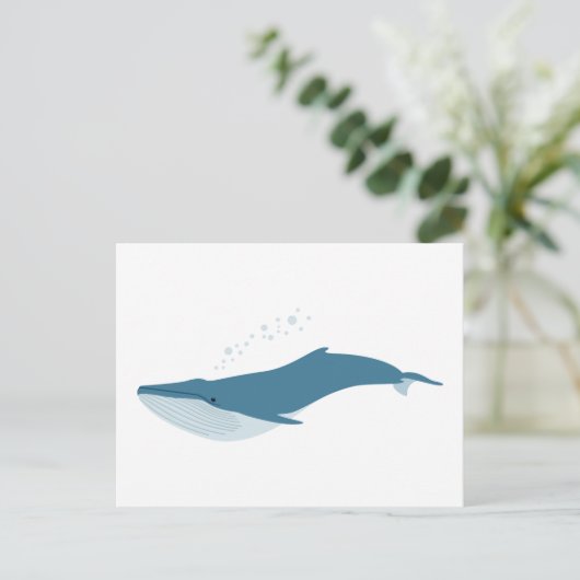 Blauwe walvis briefkaart (Staand voorkant)