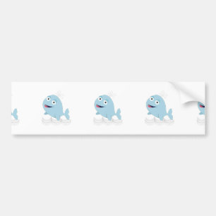 Blauwe walvis bumpersticker