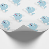 Blauwe walvis cadeaupapier (Hoek)