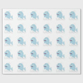 Blauwe walvis cadeaupapier (Vlak)