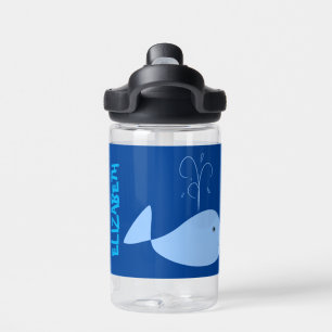 Blauwe Walvis Cartoon Kids Waterfles