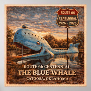 Blauwe Walvis Catoosa Oklahoma Centennial Poster
