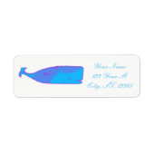 blauwe walvis die Thunder_Cove zazzle zwemt Etiket (Voorkant)