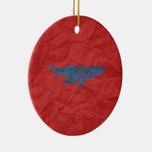 Blauwe walvis keramisch ornament (Rechts)