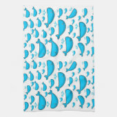 Blauwe walvis keuken handdoek (Verticaal)