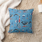 Blauwe walvis kussen (Deken)