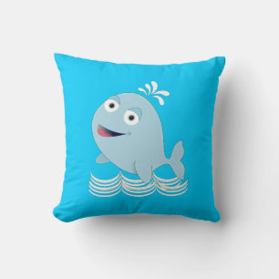 Blauwe walvis kussen