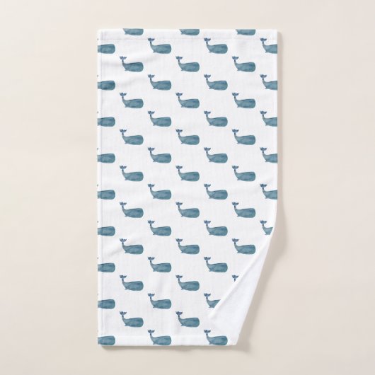 Blauwe walvis Kustbak voor handdoekjes Bad Handdoek (Handdoek)