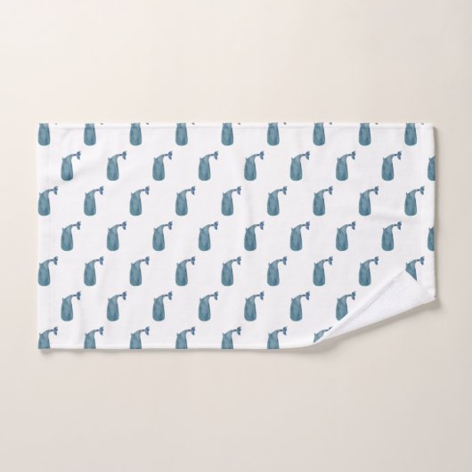 Blauwe walvis Kustbak voor handdoekjes Bad Handdoek (Handdoek)