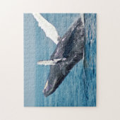 Blauwe walvis met foto Puzzle Legpuzzel (Verticaal)