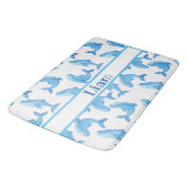 Blauwe walvis Naam Zee Beach Badmat (Gekanteld)