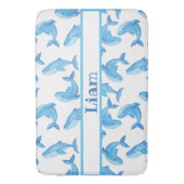 Blauwe walvis Naam Zee Beach Badmat (Voorkant Verticaal)