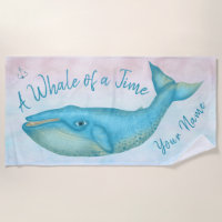 Blauwe walvis Nautical Ocean Beach Time Aangepaste