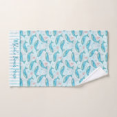 Blauwe walvis Nautical Ocean Shells | Aangepaste b Bad Handdoek (Handdoek)