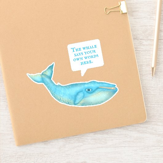 blauwe walvis nautische gepersonaliseerde spraak b sticker (Notitieboek)