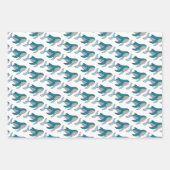 Blauwe walvis Ocean Kinder Pattern Inpakpapier Vel (Voorkant)