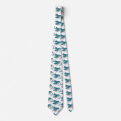 Blauwe Walvis Patroon Stropdas (Voorkant)