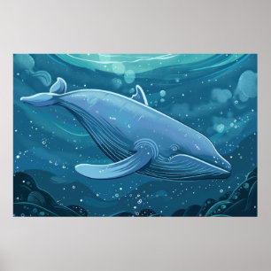 Blauwe walvis poster