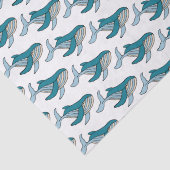 Blauwe walvis, schattig kinder patroon tissuepapier (Detail)