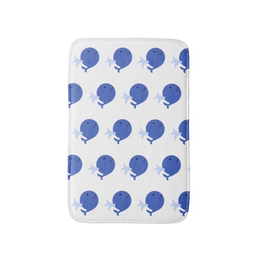 Blauwe walvis Scheepvaart Bathroom Kinder Bath Mat (Voorkant Verticaal)