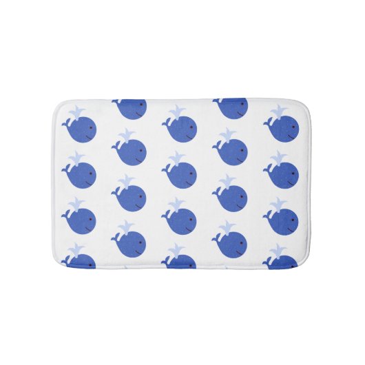 Blauwe walvis Scheepvaart Bathroom Kinder Bath Mat (Voorkant)