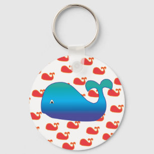Blauwe walvis sleutelhanger