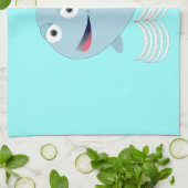 Blauwe walvis theedoek (Gevouwen)