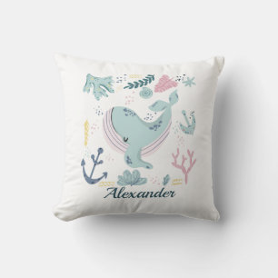 Blauwe Walvis Zeeleven Baby Oceaan Marien Leven Kussen