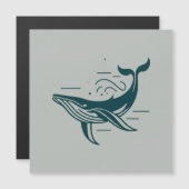 Blauwe walvis zwemmen illustratie (Voorkant / Achterkant)