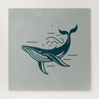 Blauwe walvis zwemmen illustratie legpuzzel