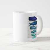 Blauwe walvisfamilie extra grote beker (Voorkant rechts)