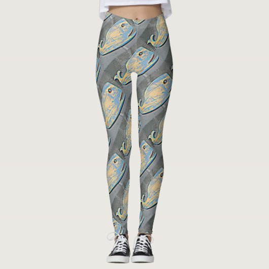 blauwe walvissen leggings (Voorkant)