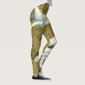 Blauwe walvissen Olive Green Leggings (Rechts)