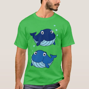 Blauwe walvissen t-shirt