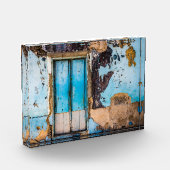 Blauwe wand en deur fotoblokken (Links)