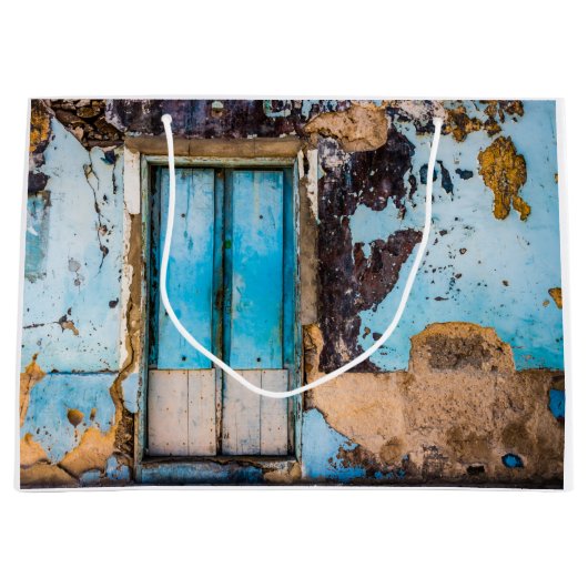 Blauwe wand en deur groot cadeauzakje (Voorkant)