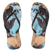 Blauwe wand en deur teenslippers (Voetbed)